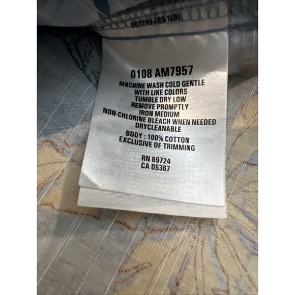 Columbia Men's Hawaiian Camp Shirt LG Swordfish Button Front Cotton Short Sleeve - Picture 7 of 8